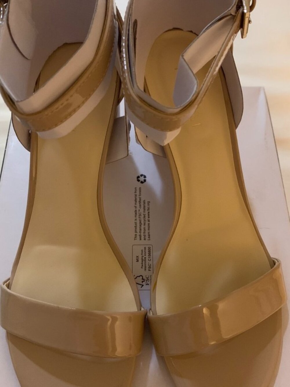 Nine West Beige open toe Heels with Ankle strap Size 9M